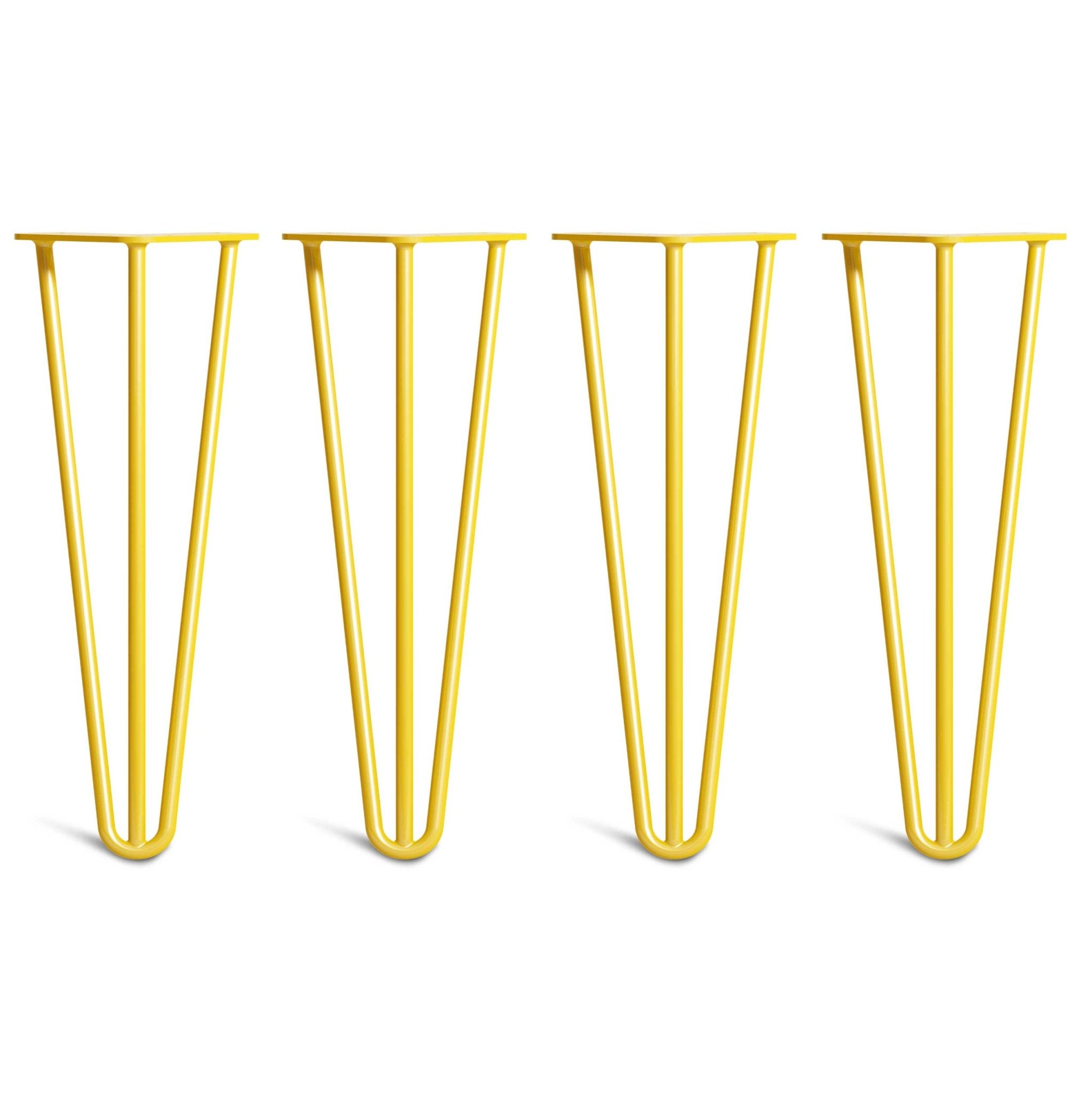 35cm Hairpin Legs - Coffee Table-3 Rod-Yellow-The Hairpin Leg Co.