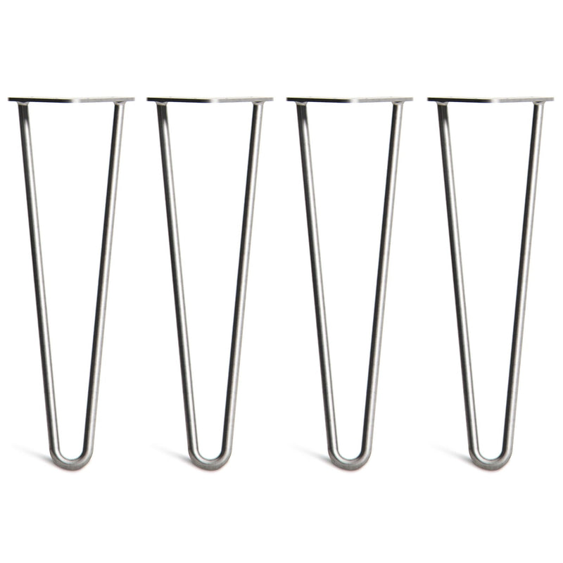 40cm Hairpin Legs - Bench-2 Rod-Raw Steel-The Hairpin Leg Co.