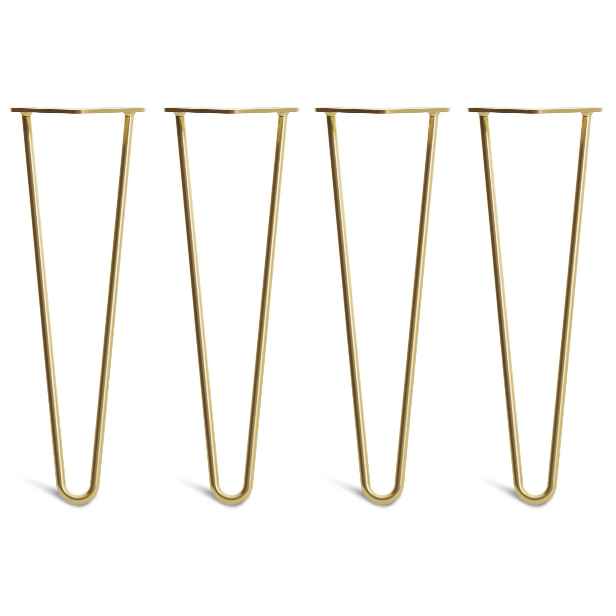 40cm Hairpin Legs - Bench-2 Rod-Satin Brass-The Hairpin Leg Co.