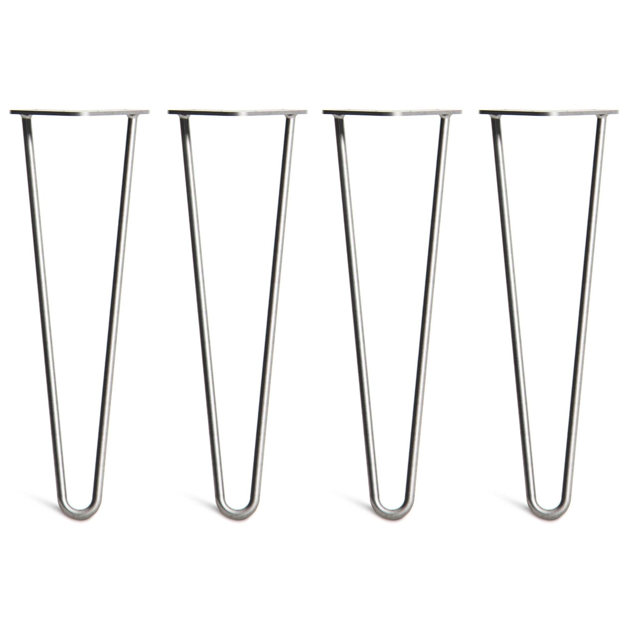 40cm Hairpin Legs - Bench-2 Rod-Stainless Steel-The Hairpin Leg Co.