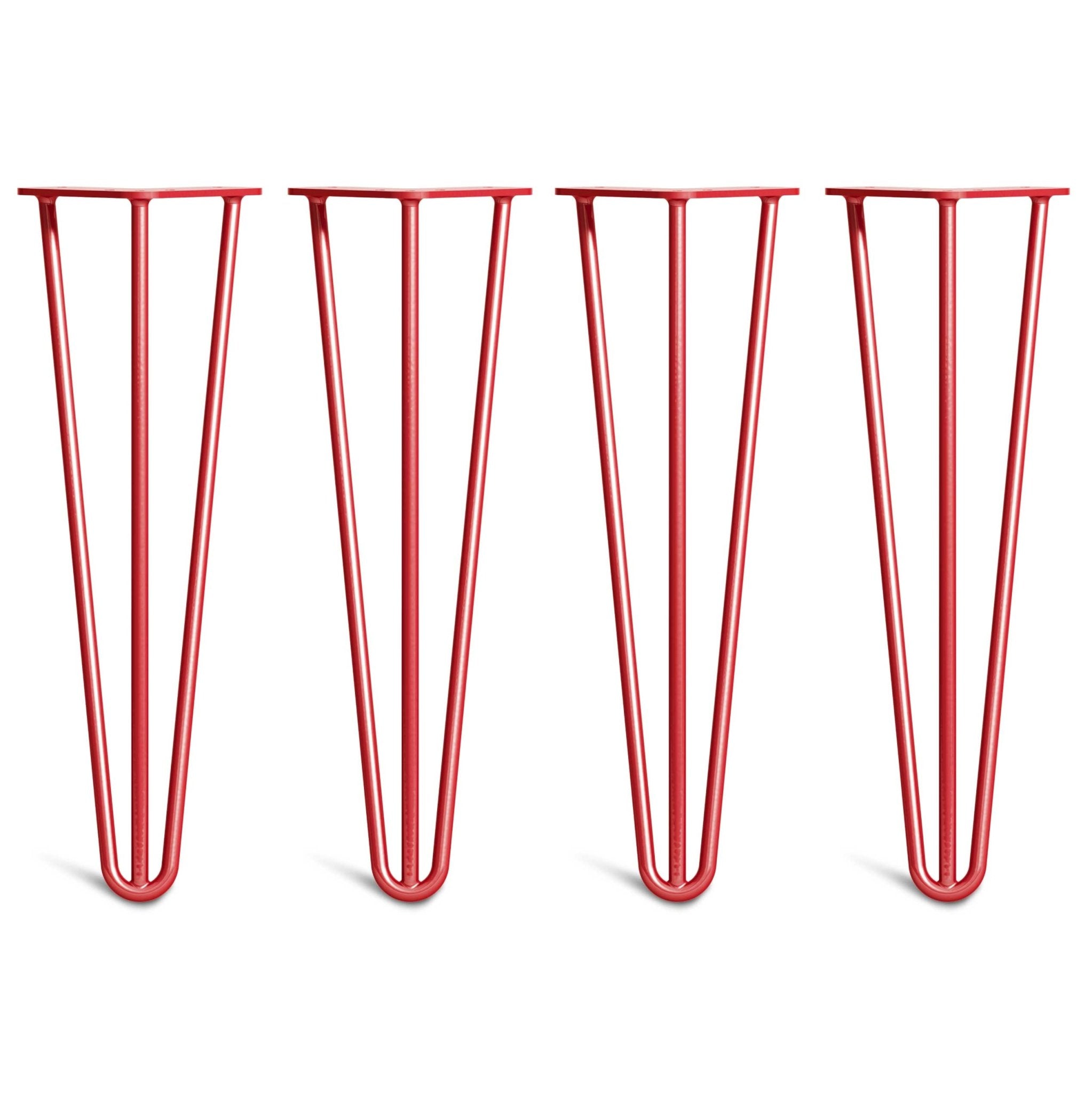 40cm Hairpin Legs - Bench-3 Rod-Red-The Hairpin Leg Co.