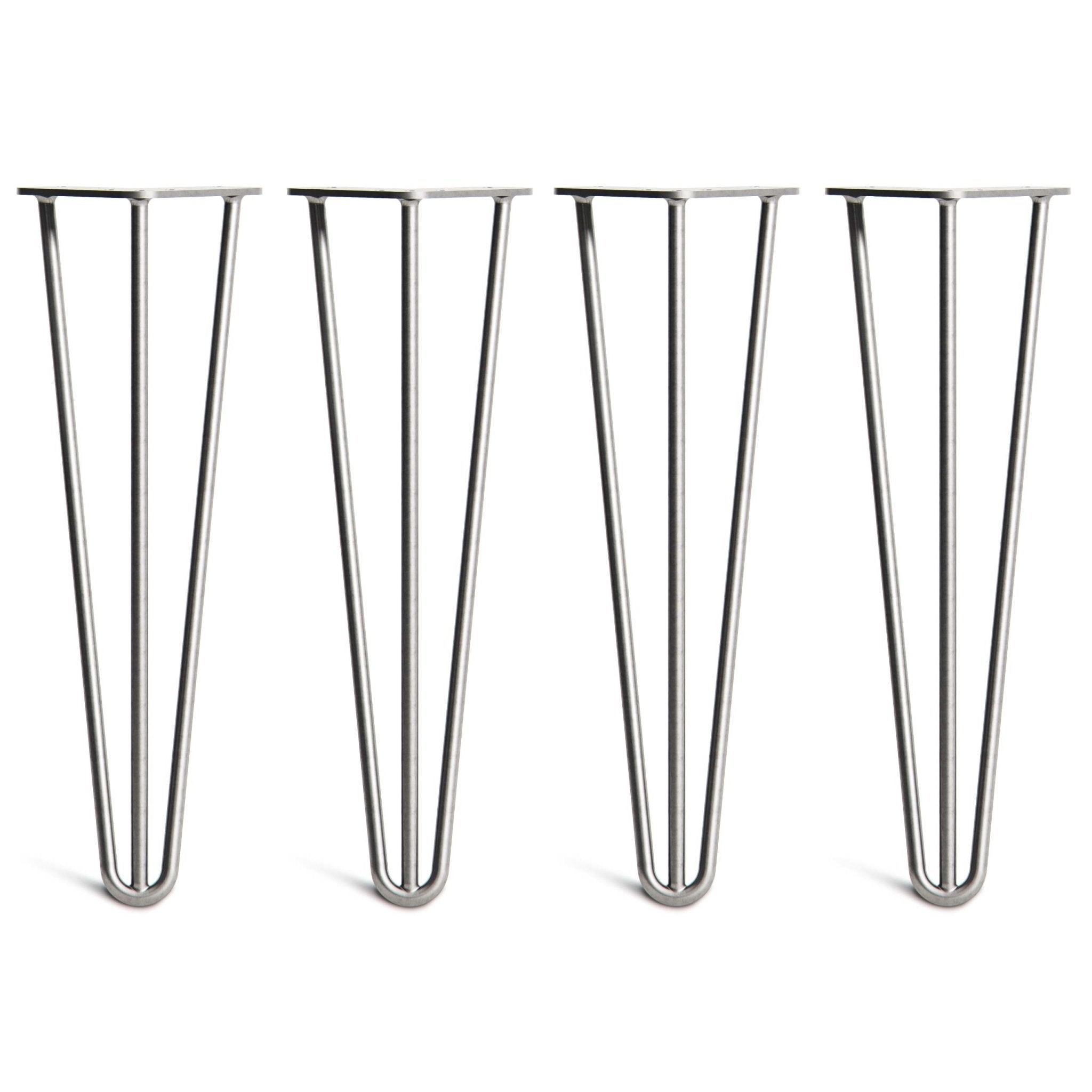 40cm Hairpin Legs - Bench-3 Rod-Stainless Steel-The Hairpin Leg Co.