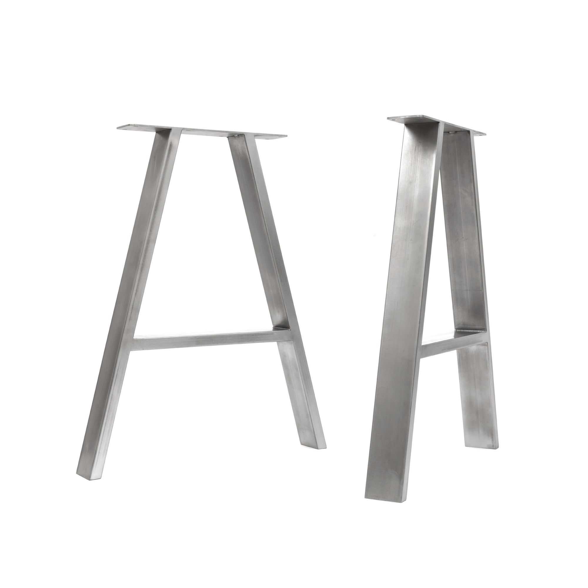 A-Frame Industrial legs-Table (H71cm x W58cm)-Raw Steel-The Hairpin Leg Co.