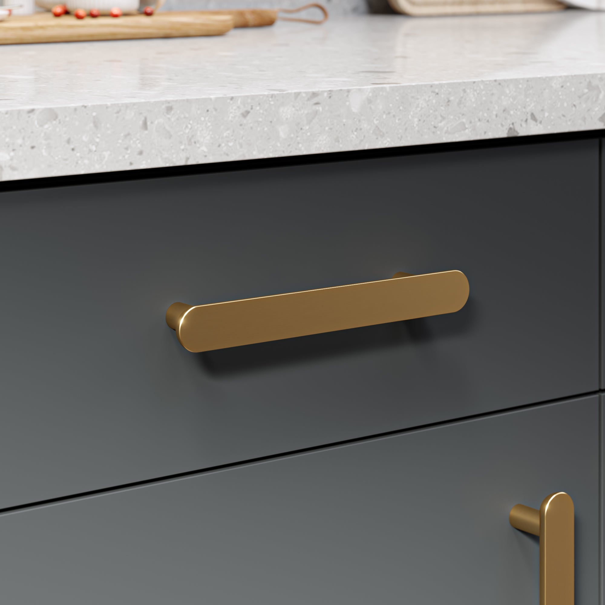 Bar Trim Pull Handle-Brushed Brass-165mm-The Hairpin Leg Co.