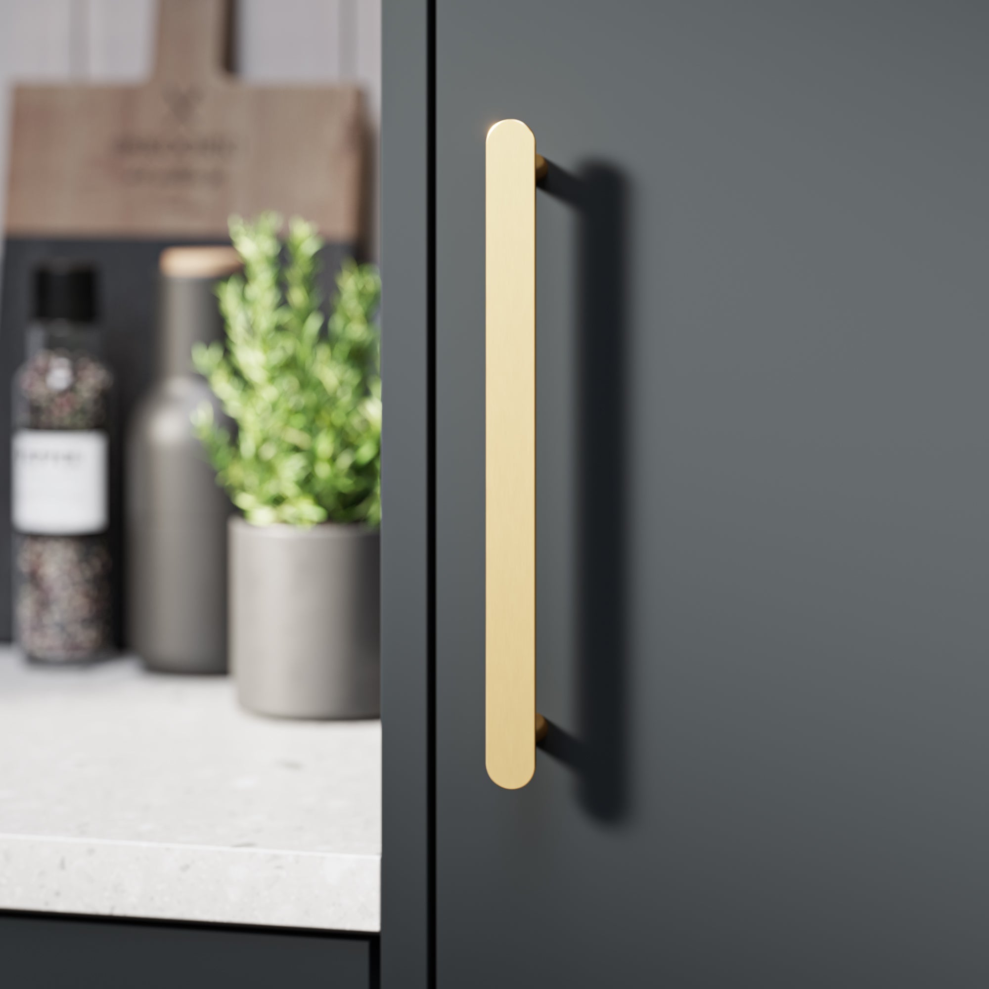 Bar Trim Pull Handle-Brushed Brass-260mm-The Hairpin Leg Co.