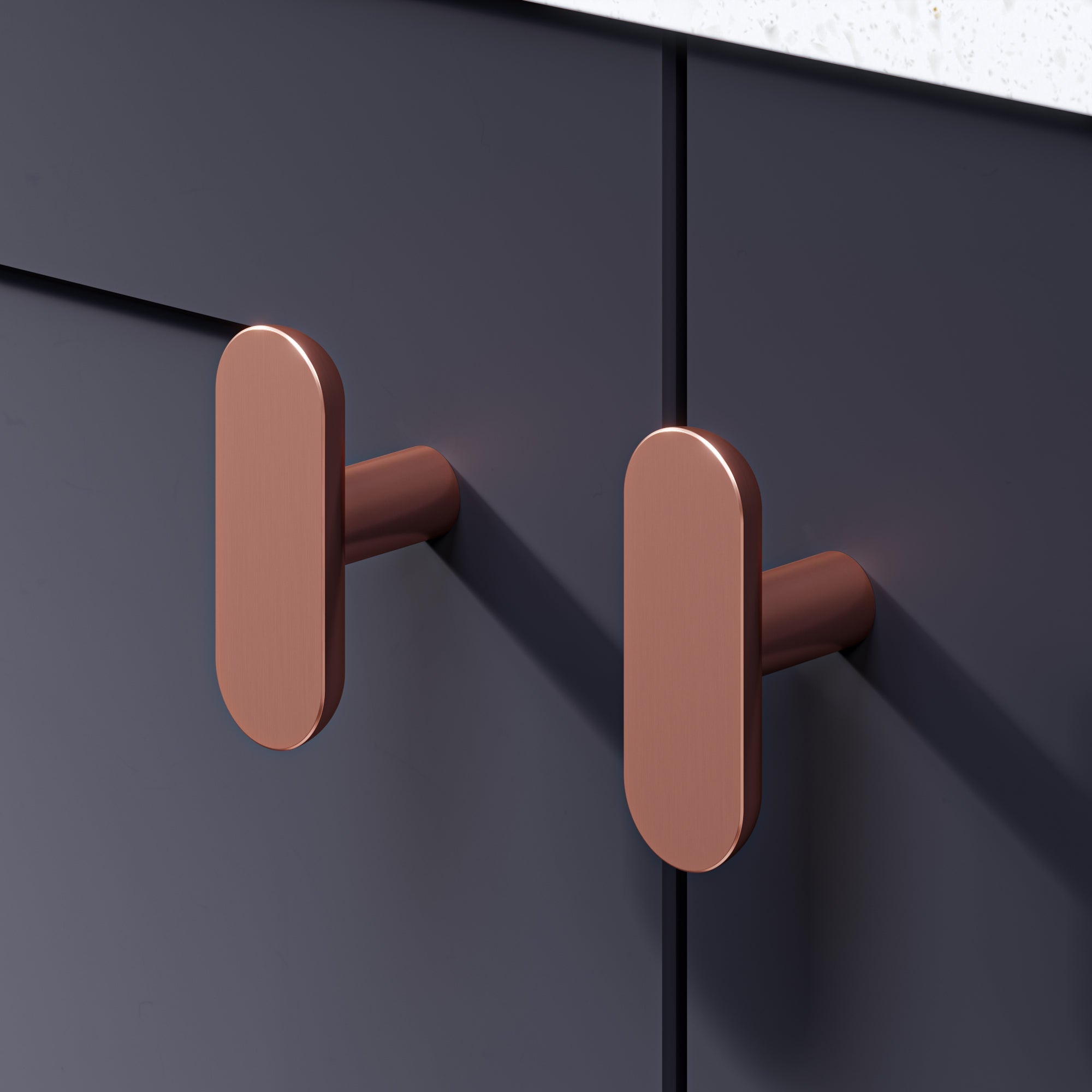 Bar Trim Pull Handle-Satin Copper-T-Bar 55mm-The Hairpin Leg Co.