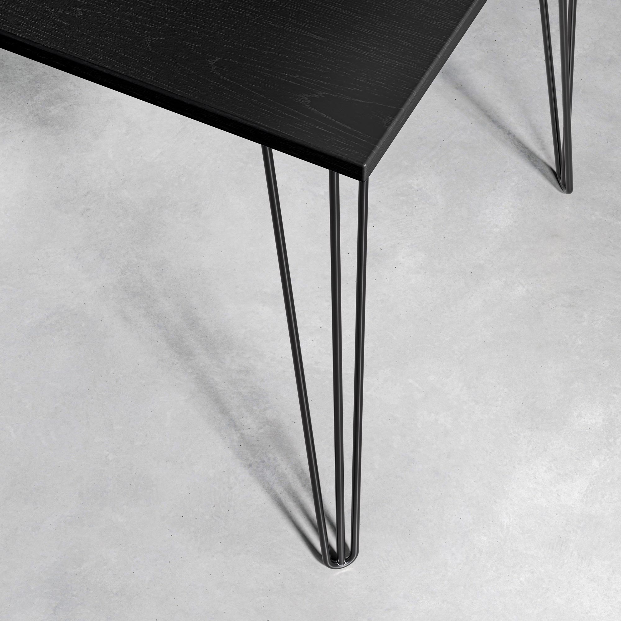 Black Ash Hairpin Table-Large (75cm x 150cm)-Black-The Hairpin Leg Co.