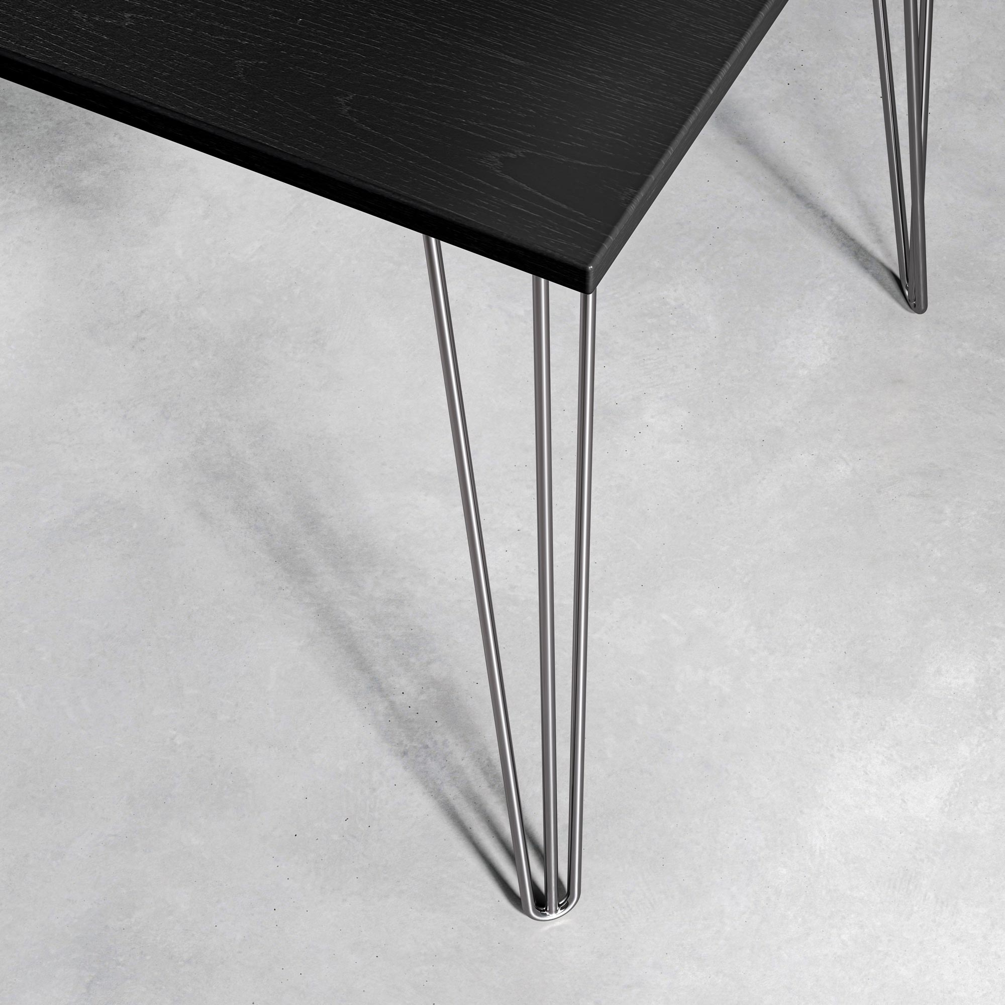 Black Ash Hairpin Table-Large (75cm x 150cm)-Clear Coat-The Hairpin Leg Co.