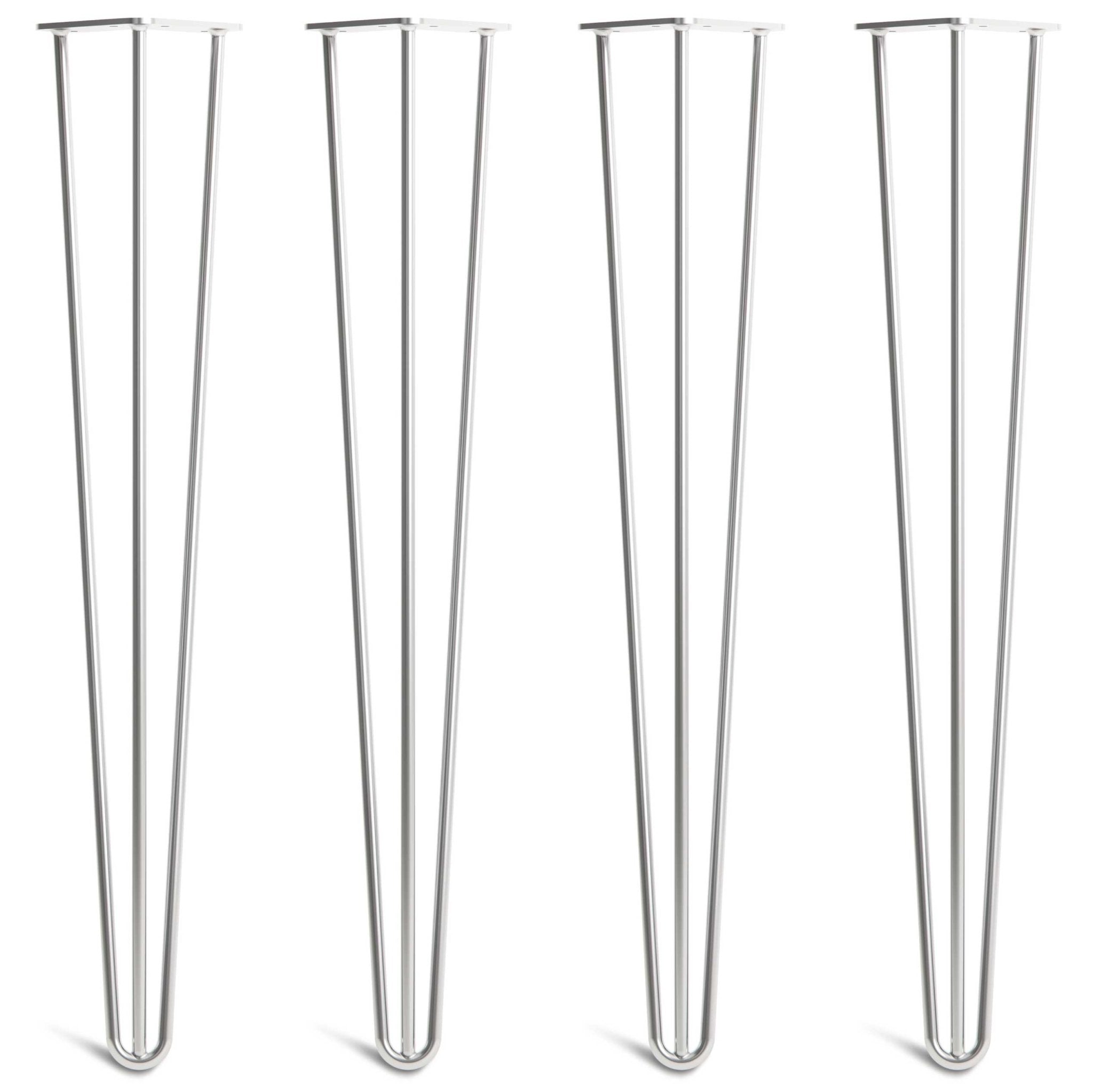 Chrome Hairpin Legs-28" / 71cm - Desk & Dining Table-3 Rod-The Hairpin Leg Co.