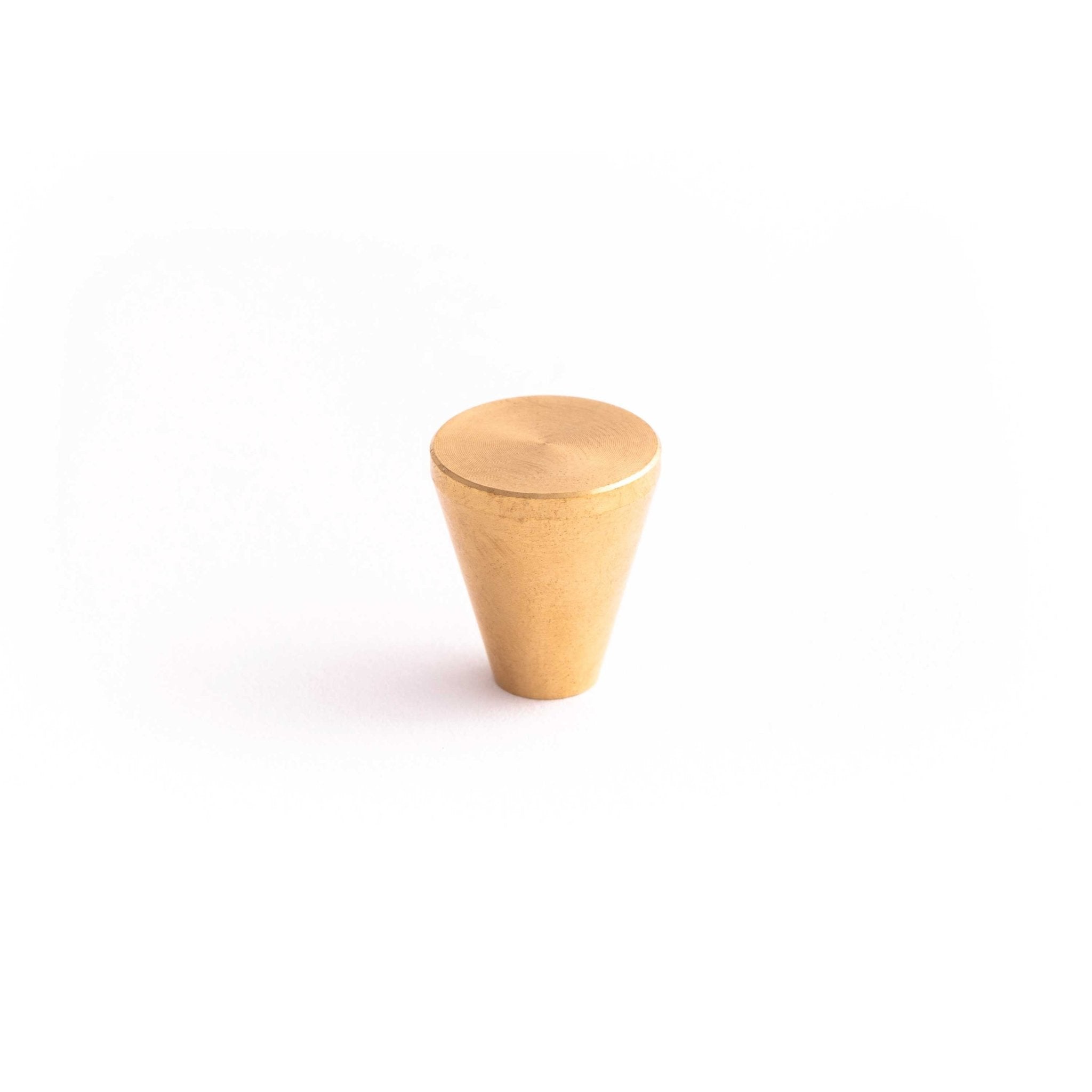 Conical 18mm Knob-Brushed Brass--The Hairpin Leg Co.