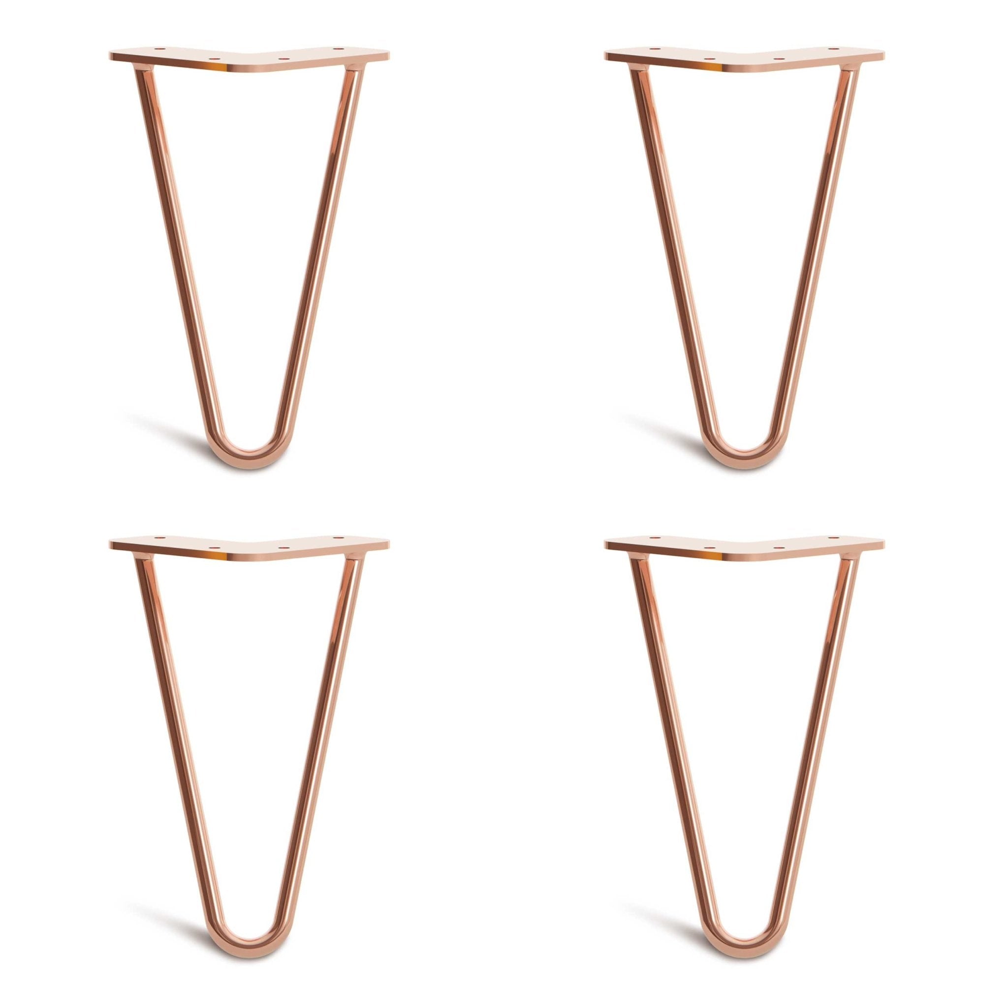 Copper Hairpin Legs-4" / 10cm - Furniture Feet-2 Rod-The Hairpin Leg Co.
