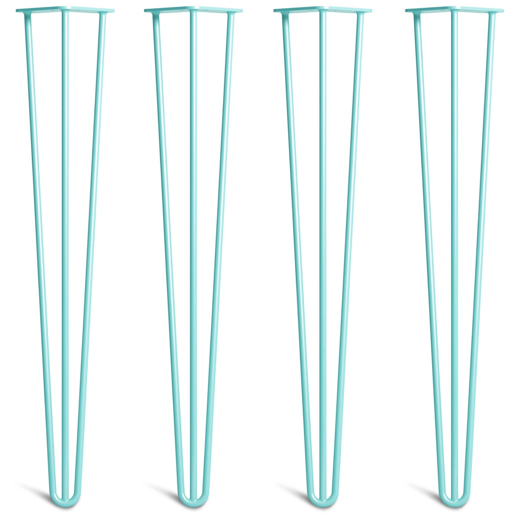 Duck Egg Blue Hairpin Legs-28" / 71cm - Desk & Dining Table-3 Rod-The Hairpin Leg Co.