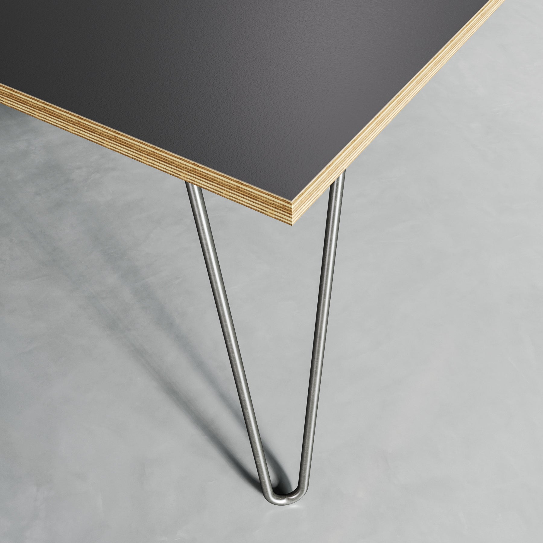 Hairpin Coffee Table-Grey-Clear Coat-The Hairpin Leg Co.