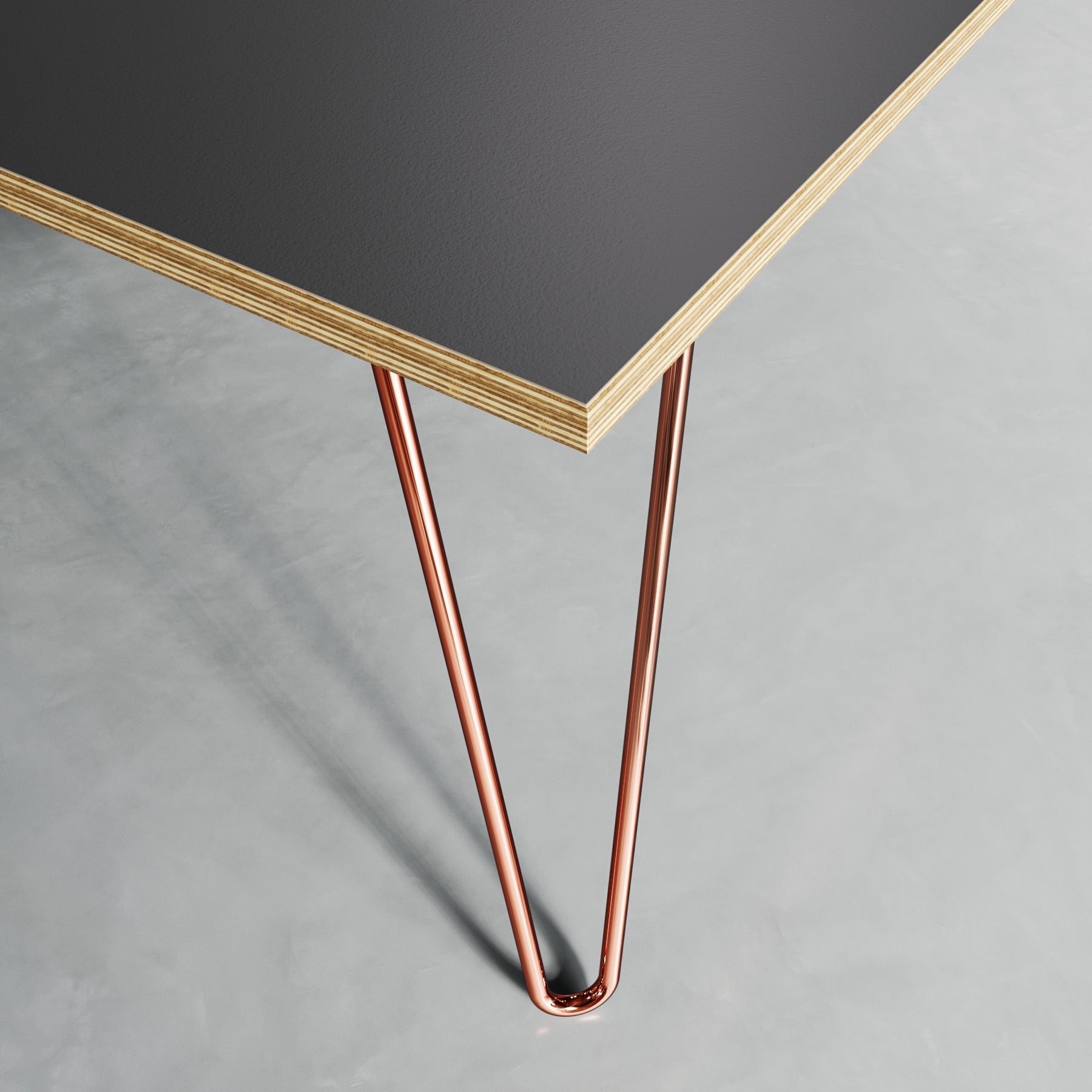 Hairpin Coffee Table-Grey-Copper-The Hairpin Leg Co.