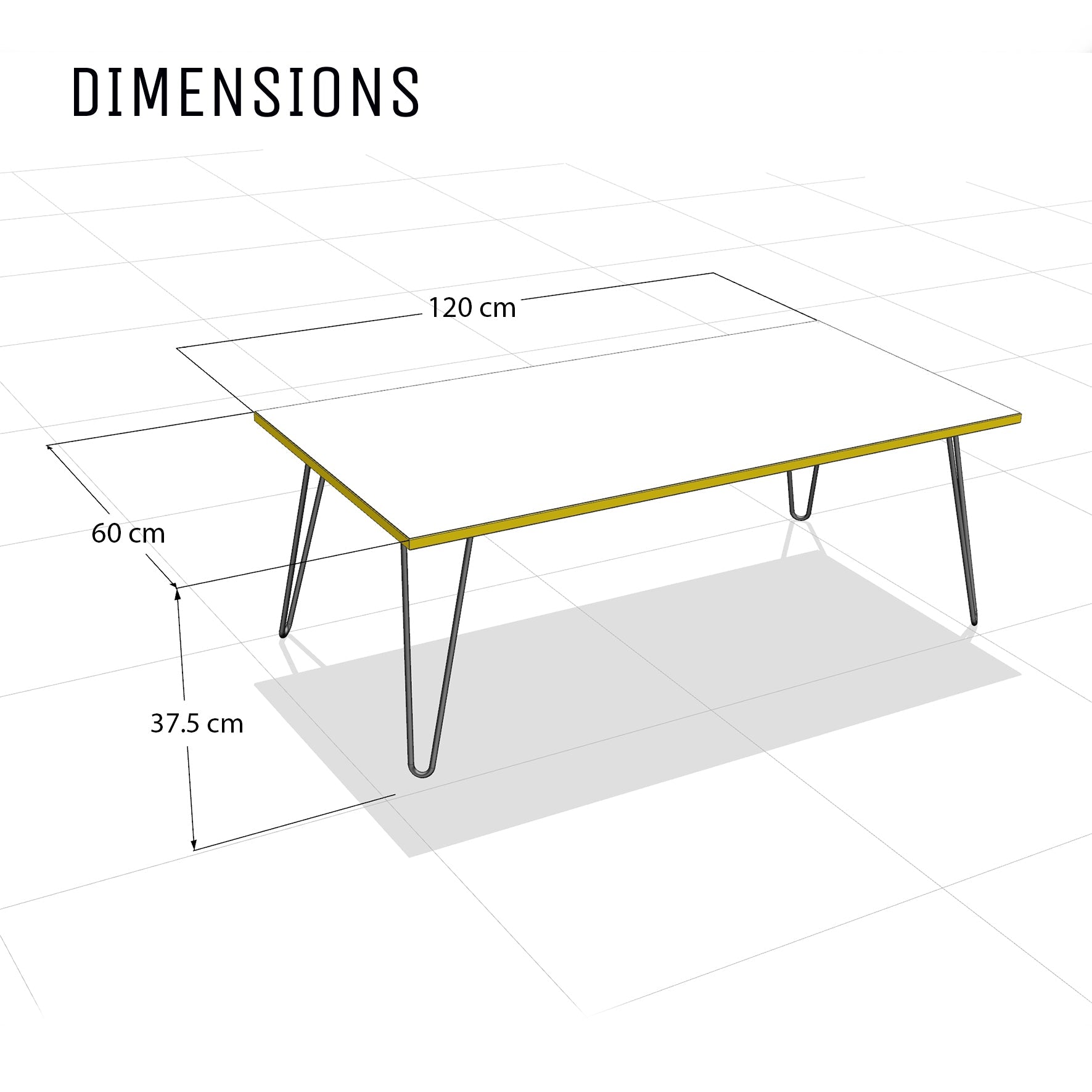 Hairpin Coffee Table-White-Clear Coat-The Hairpin Leg Co.