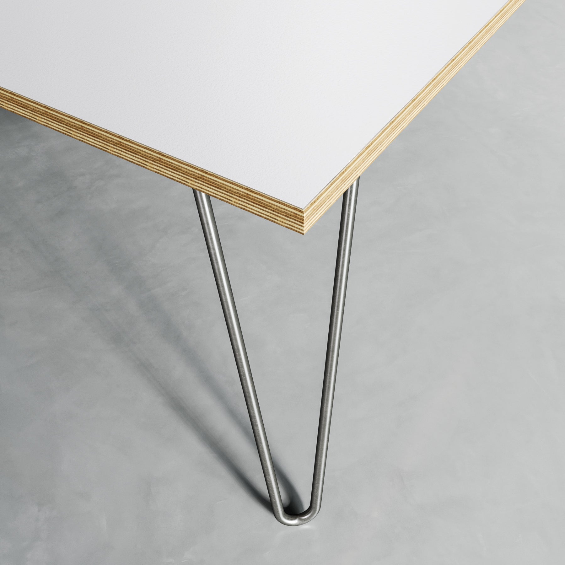 Hairpin Coffee Table-White-Zinc-The Hairpin Leg Co.