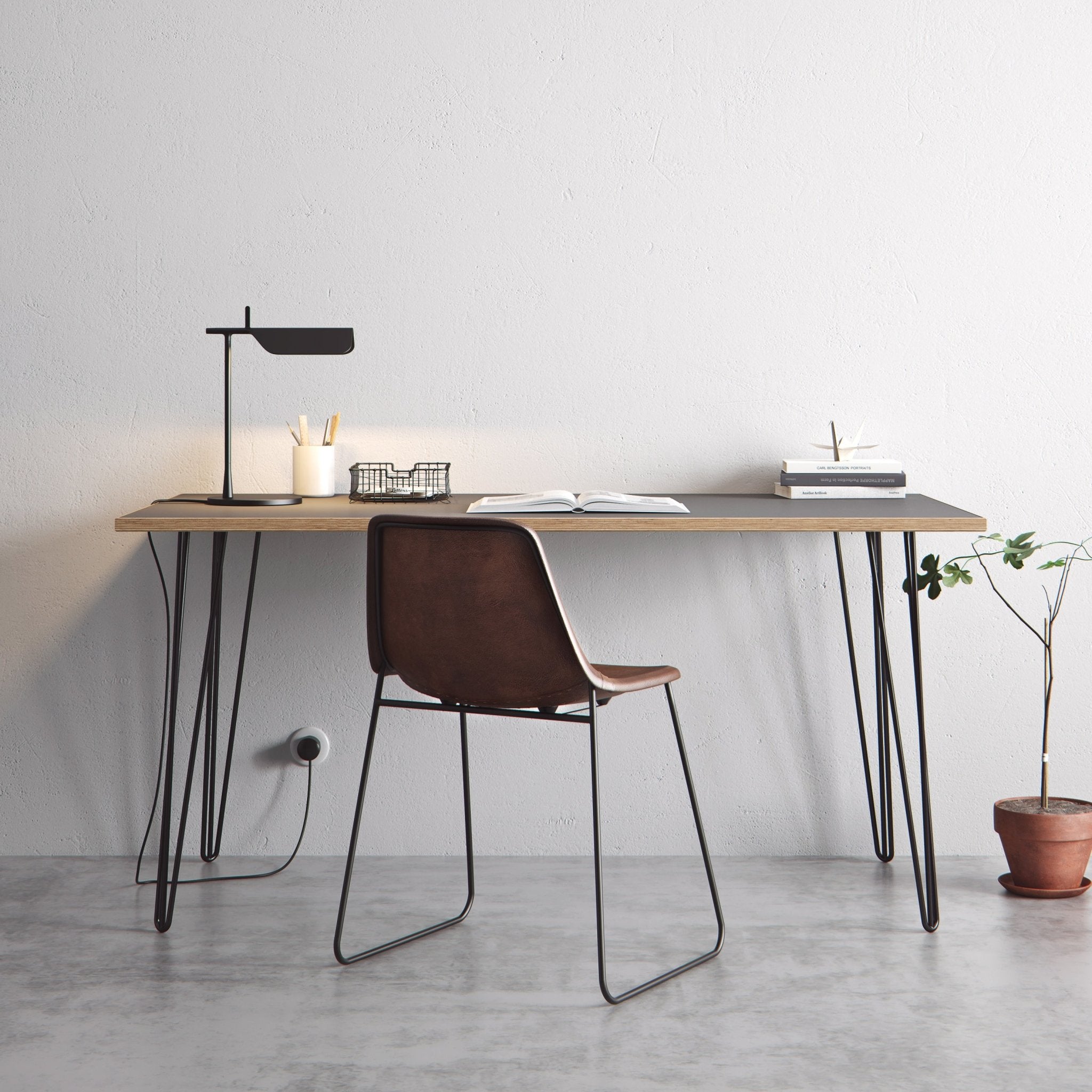 Hairpin Table (Grey)-Grey-Large (75cm x 150cm)-The Hairpin Leg Co.