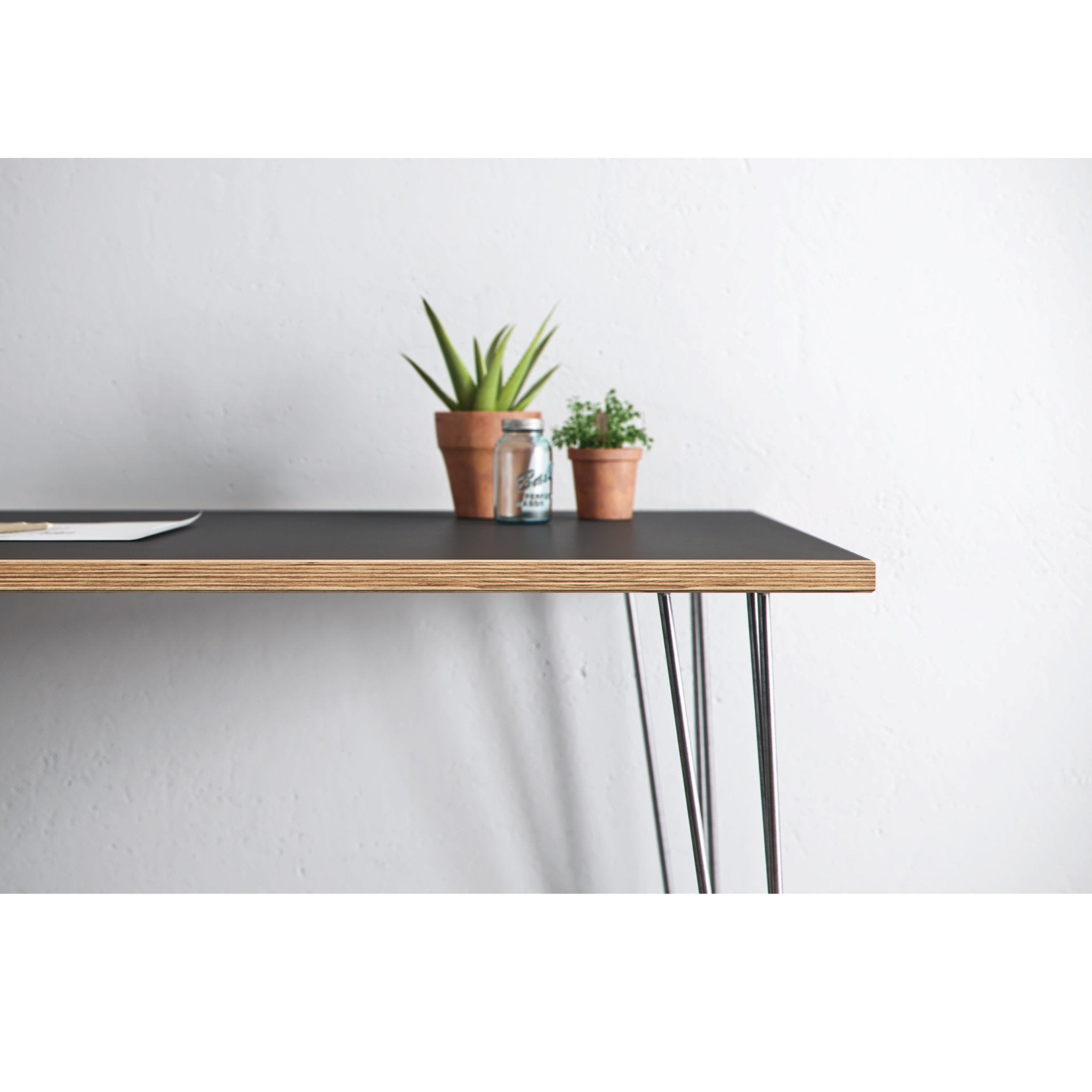 Hairpin Table (Grey)-Grey-Small (60cm x 120cm)-The Hairpin Leg Co.