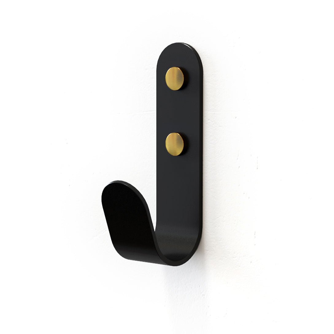 J Wall Hooks-Black / Brass--The Hairpin Leg Co.