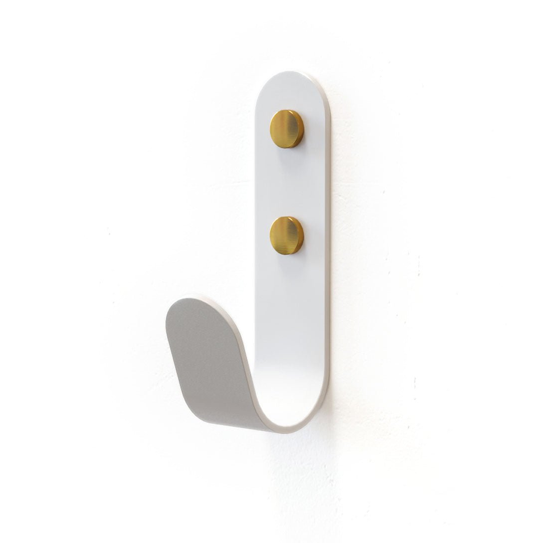 J Wall Hooks-White / Brass--The Hairpin Leg Co.