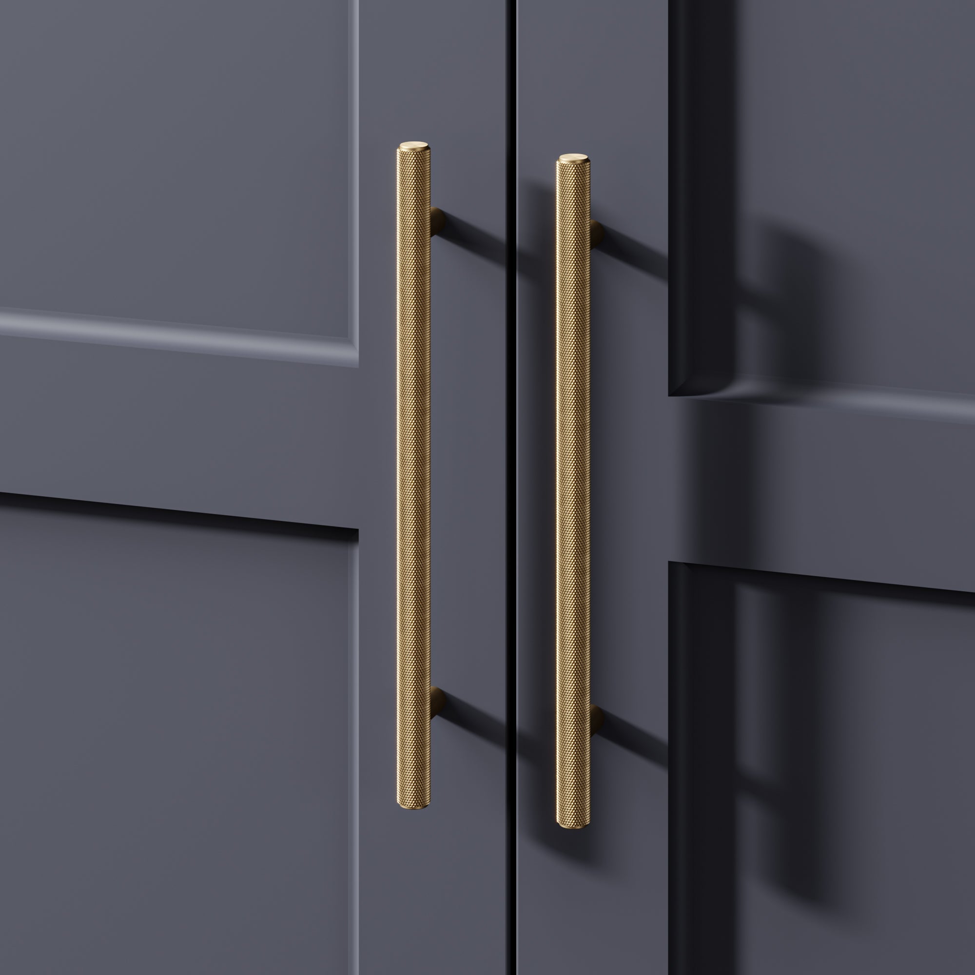 Knurl 15mm Pull Handle-Brushed Brass-300mm-The Hairpin Leg Co.