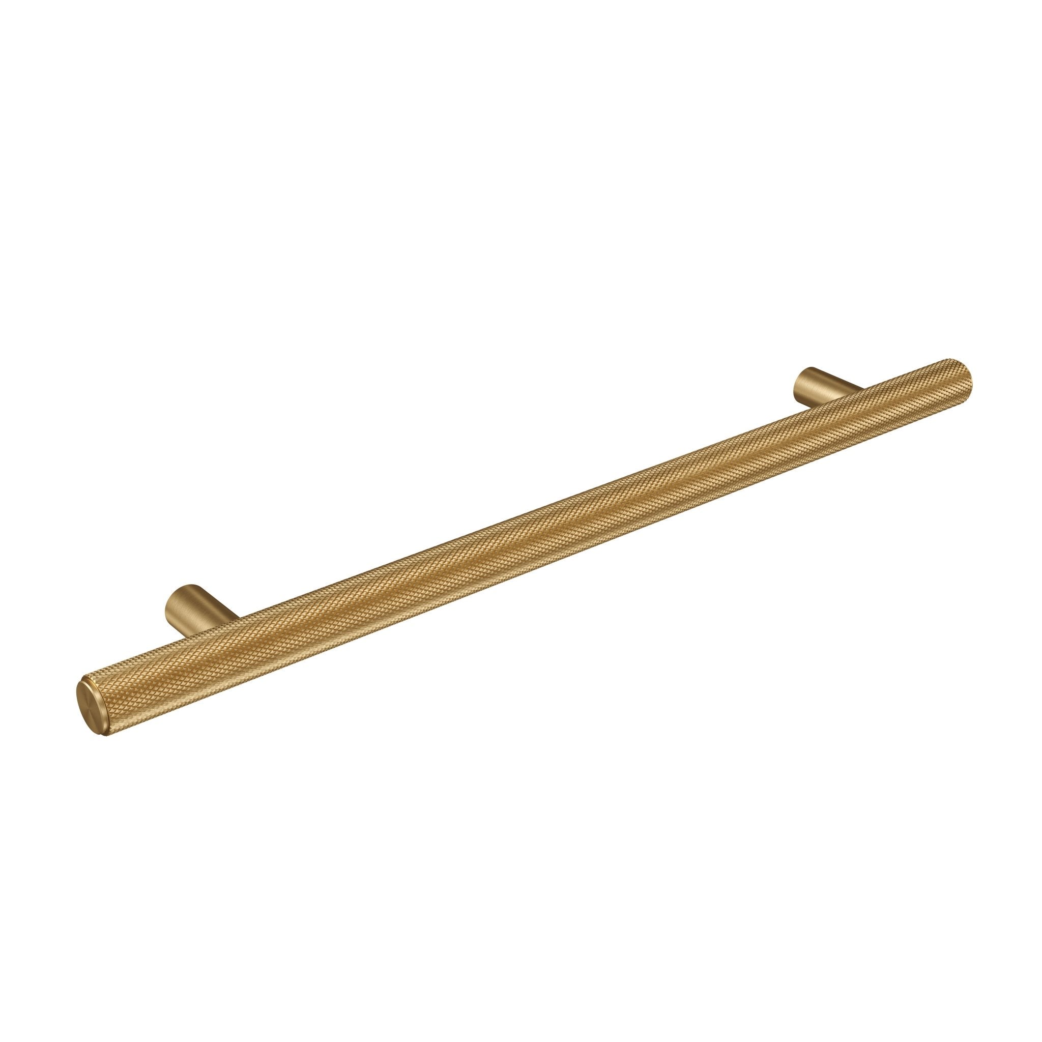 Knurl 15mm Pull Handle-Brushed Brass-300mm-The Hairpin Leg Co.