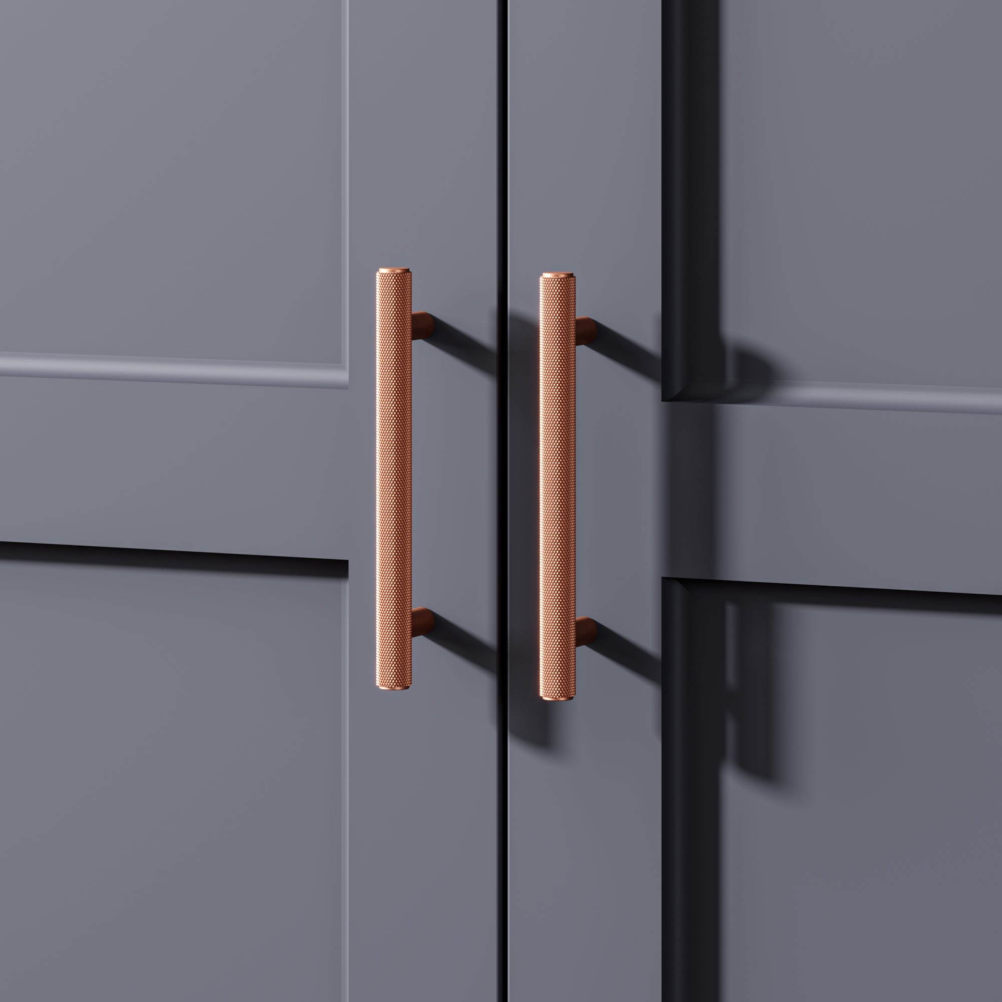 Knurl 15mm Pull Handle-Satin Copper-180mm-The Hairpin Leg Co.