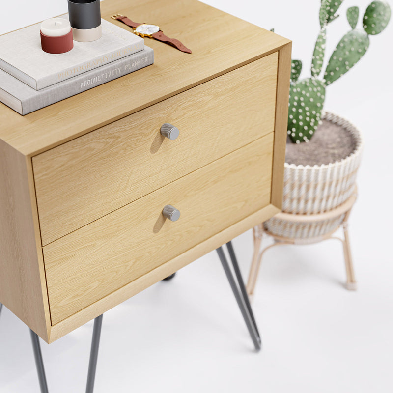 Knurl 18mm Knob-Industrial Nickel--The Hairpin Leg Co.