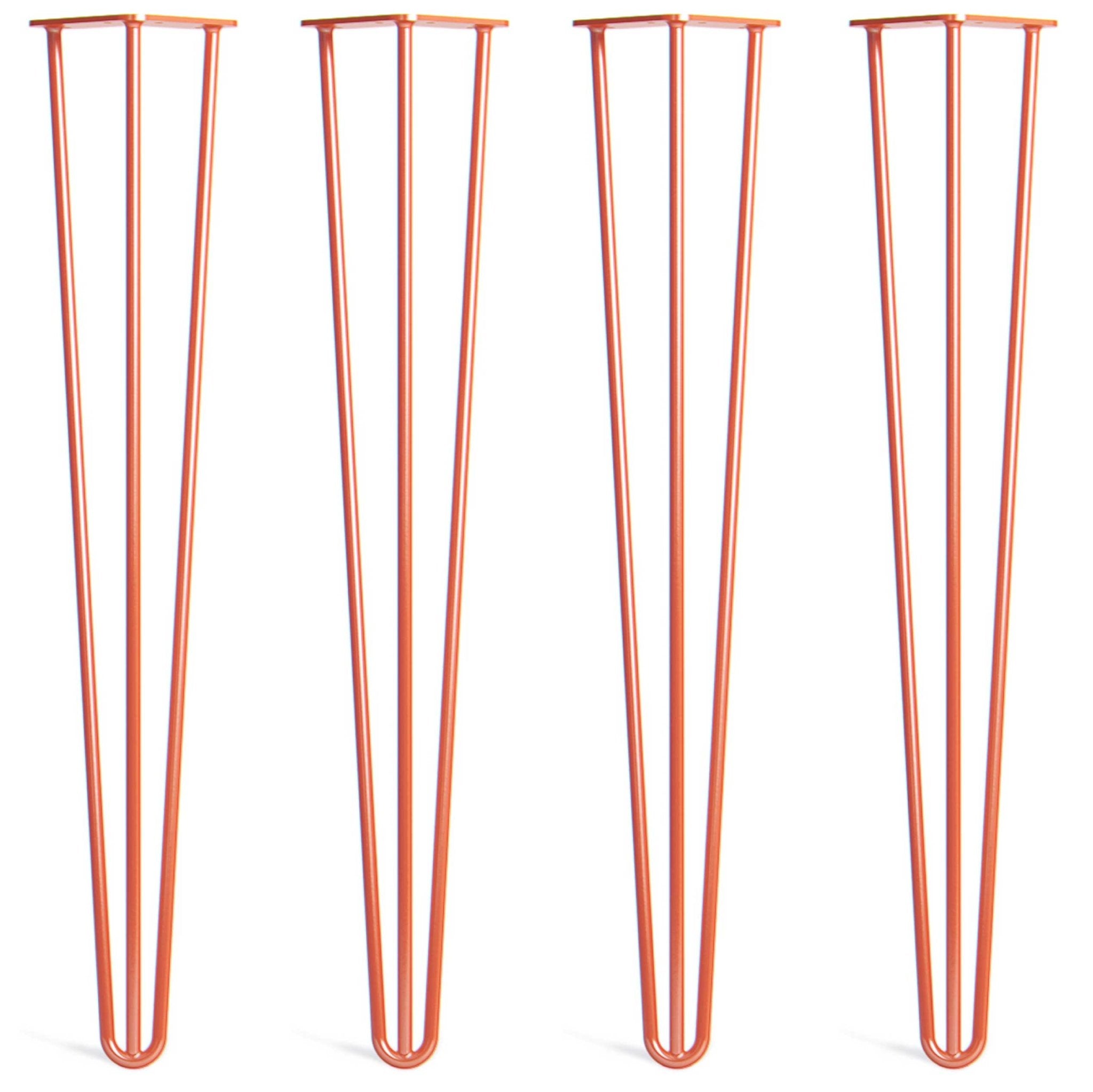 Orange Hairpin Legs-28" / 71cm - Desk & Dining Table-3 Rod-The Hairpin Leg Co.