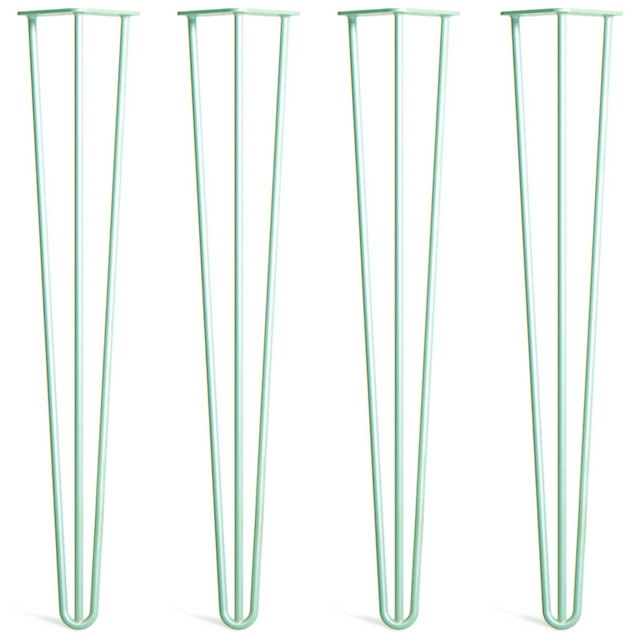 Pastel Green Hairpin Legs-28" / 71cm - Desk & Dining Table-3 Rod-The Hairpin Leg Co.