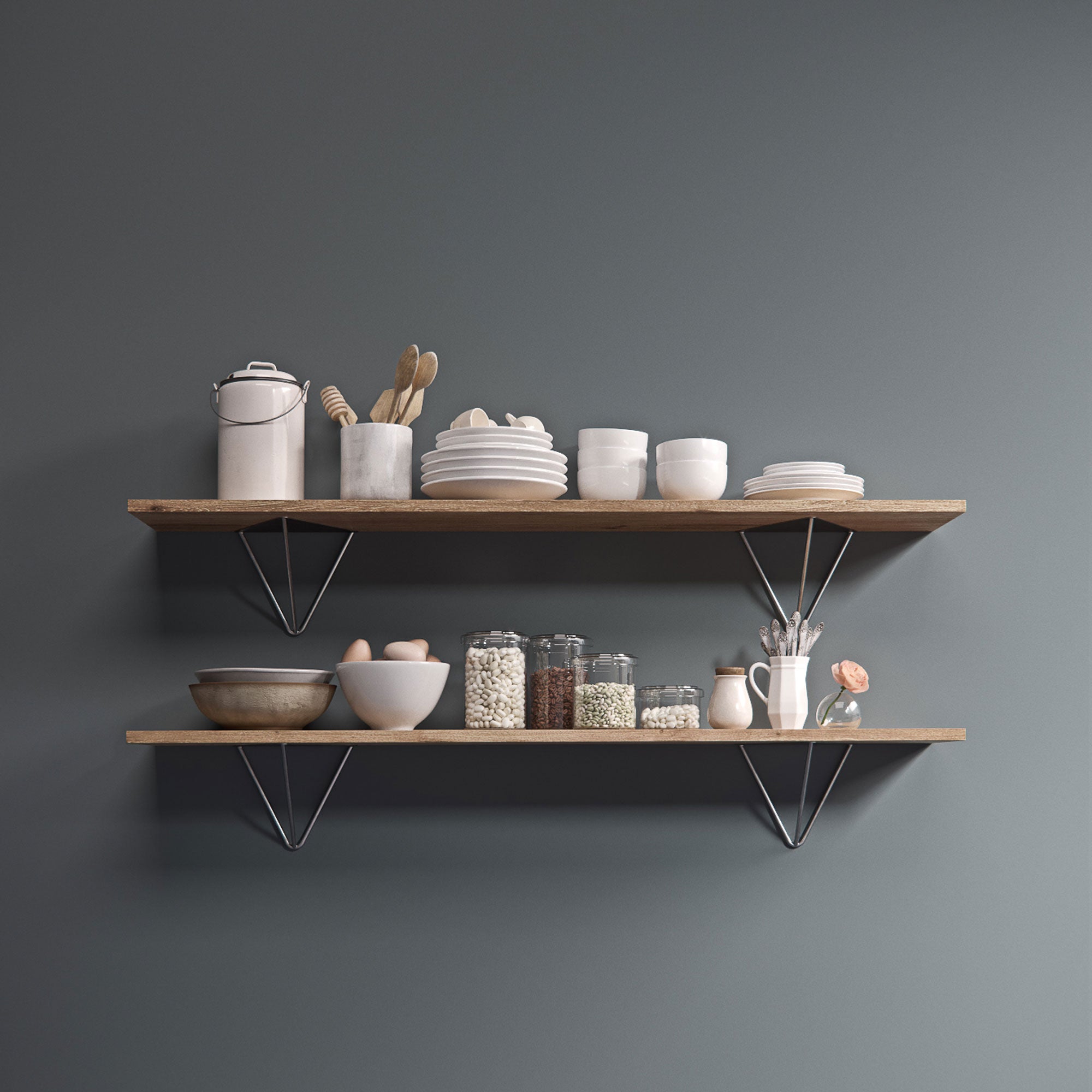 Prism Shelf-Raw Steel--The Hairpin Leg Co.