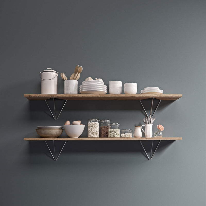 Prism Shelf-Raw Steel--The Hairpin Leg Co.