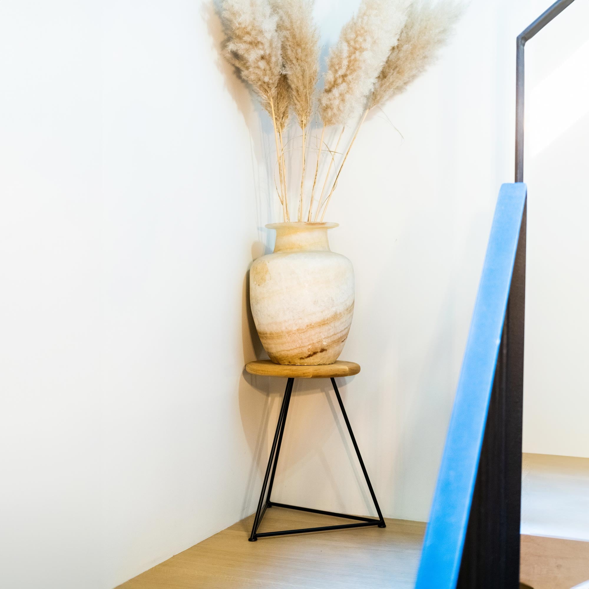 Prism Stool-Black-Oak-The Hairpin Leg Co.