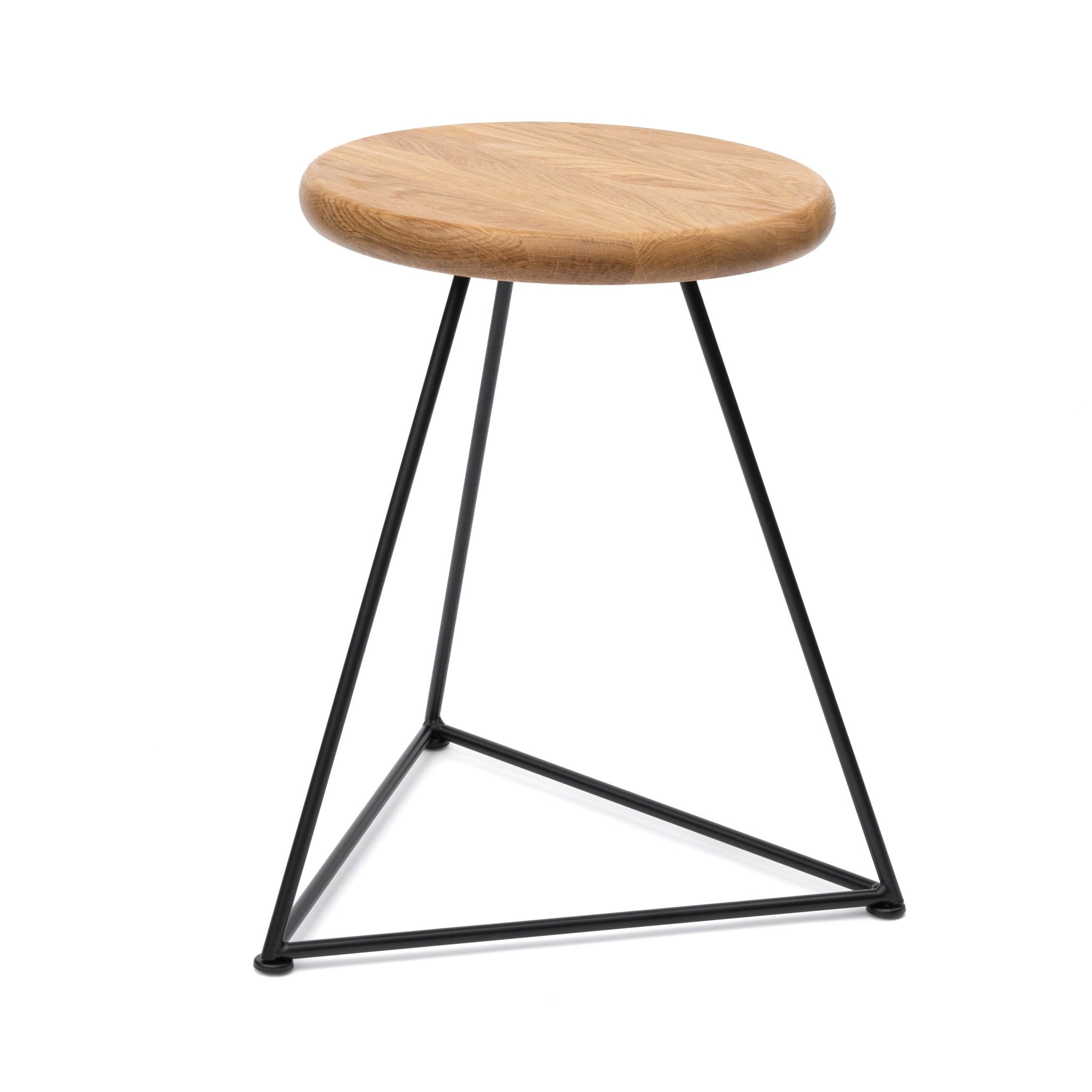 Prism Stool-Black-Oak-The Hairpin Leg Co.