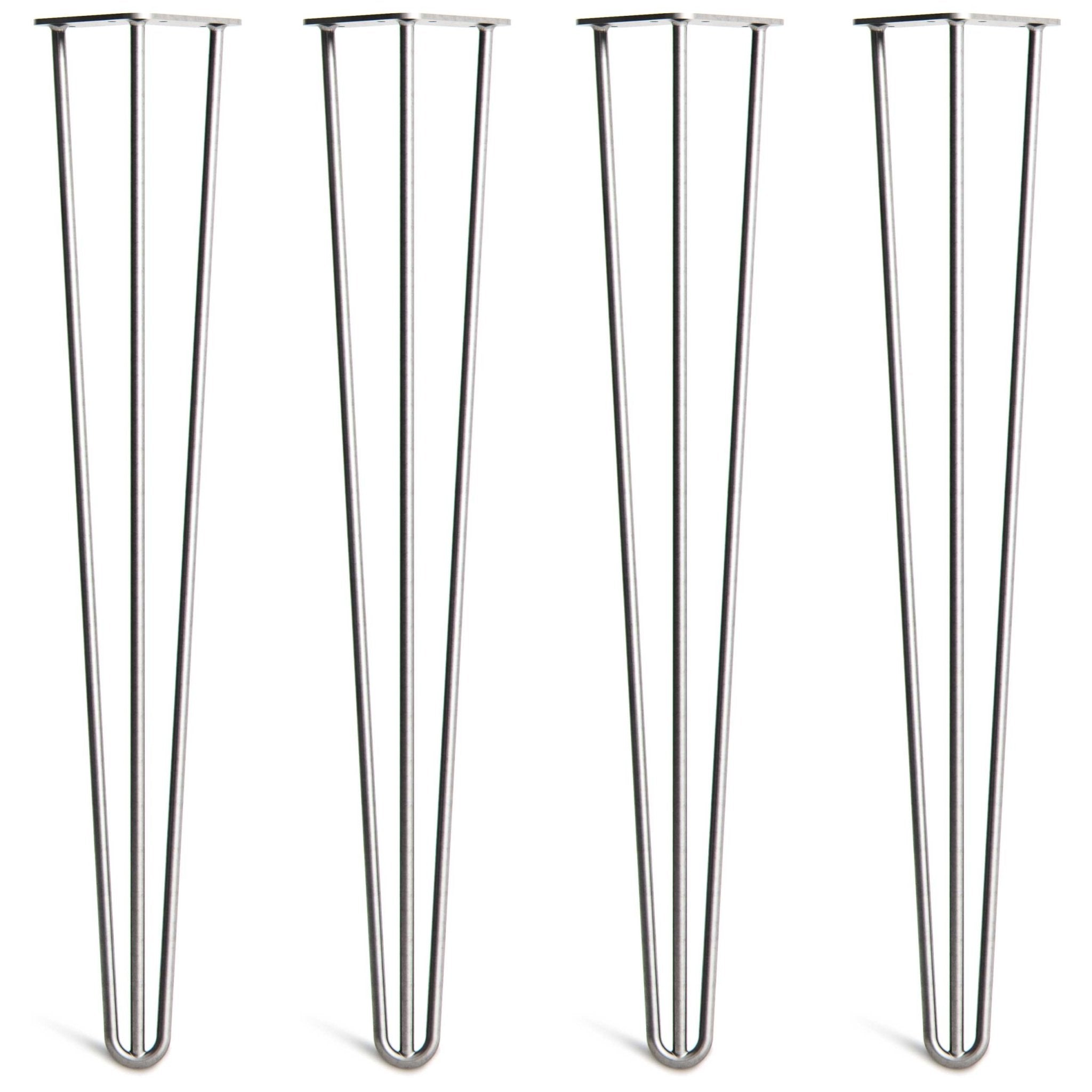 Raw Steel Hairpin Legs-28" / 71cm - Desk & Dining Table-3 Rod-The Hairpin Leg Co.