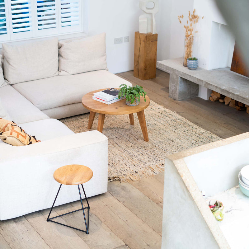 Round Solid Oak Table Top-Ø 120cm x 3.2cm--The Hairpin Leg Co.