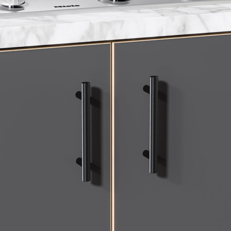 Spiral 12mm Pull Handle-Matt Black-140mm-The Hairpin Leg Co.
