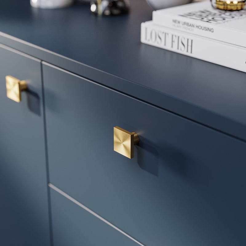 Square 30mm Knob-Brushed Brass--The Hairpin Leg Co.