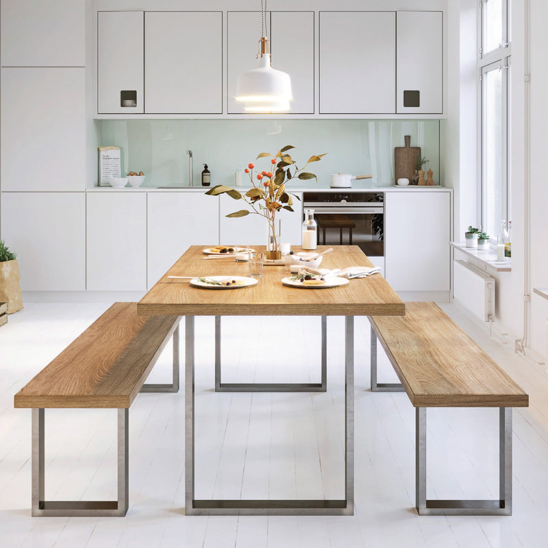 Square Industrial legs-Table (H71cm x W58cm)-Raw Steel-The Hairpin Leg Co.