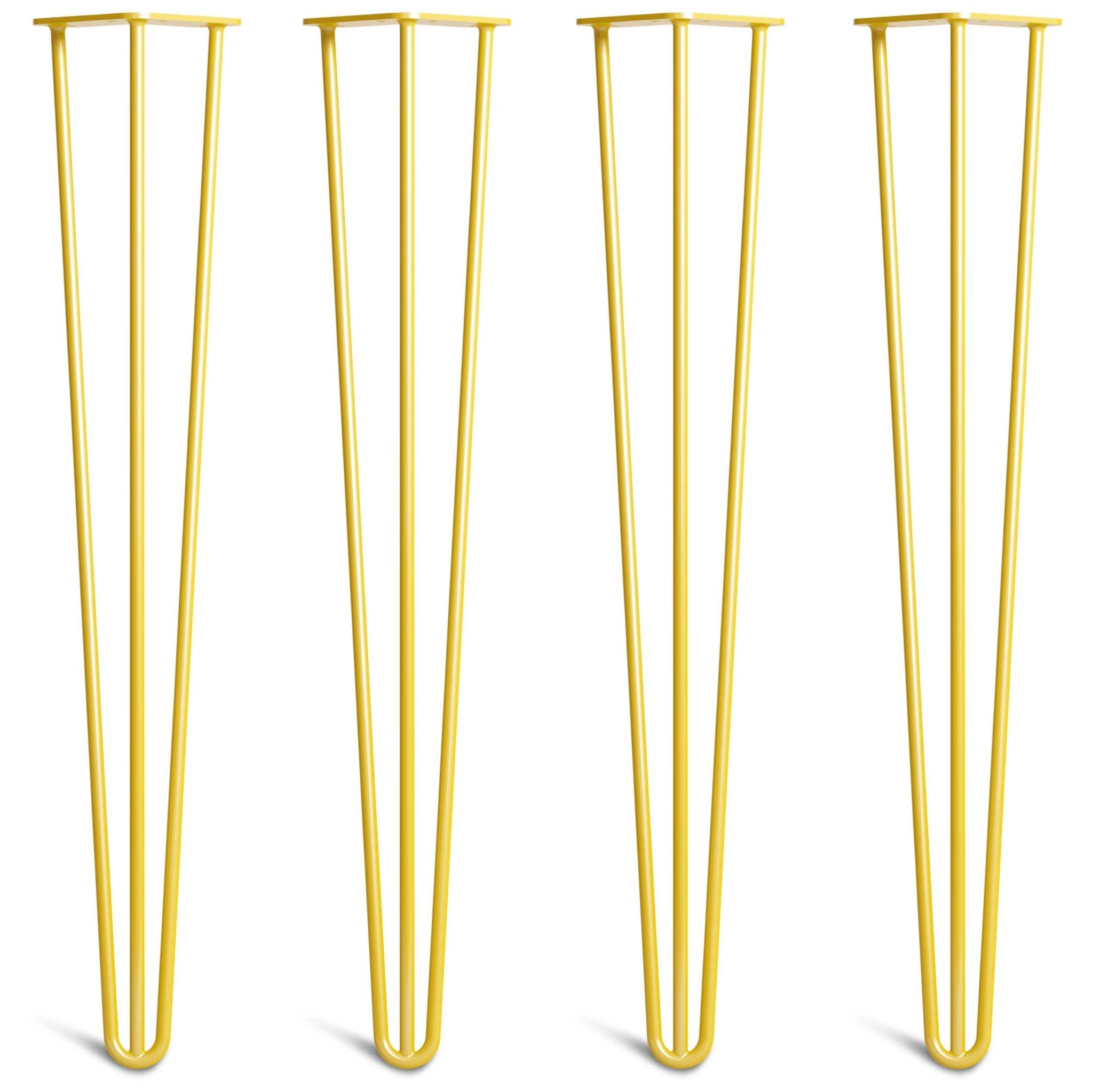 Yellow Hairpin Legs-28" / 71cm - Desk & Dining Table-3 Rod-The Hairpin Leg Co.
